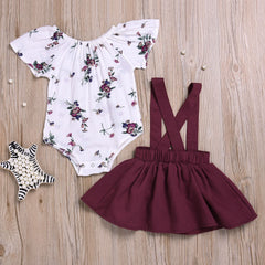 Adorable Floral Romper and Skirt Sets for Baby Girls