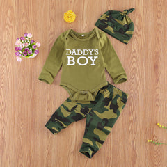 Stylish Kids Camouflage Sets: Letter-Printed Fun