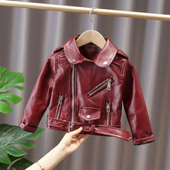 Cozy Western-Style Leather Jackets for Kids