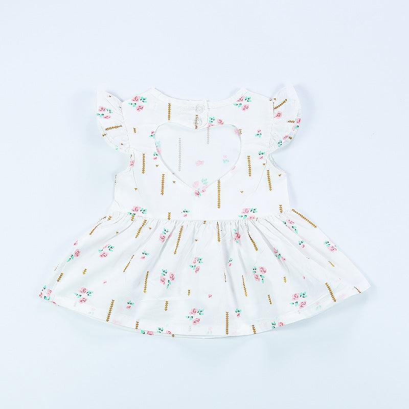 Baby Girl Dress: Floral Print and Ruffled Sleeves