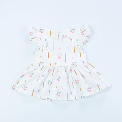 Baby Girl Dress: Floral Print and Ruffled Sleeves