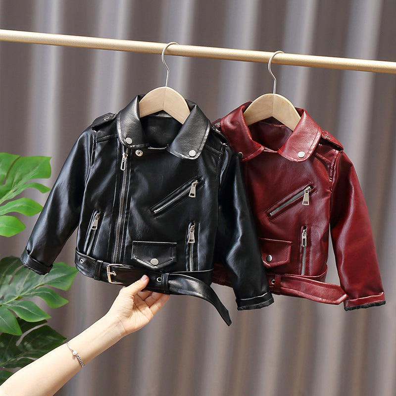 Cozy Western-Style Leather Jackets for Kids