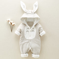 Cozy Cotton Romper: Hooded and Thickened for Newborns