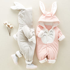 Cozy Cotton Romper: Hooded and Thickened for Newborns